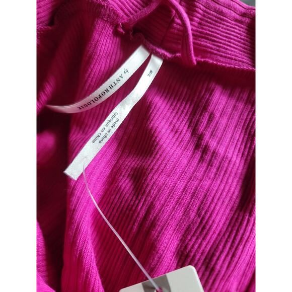 Anthropologie Ilia Lace Trimmed Pink Violet Robe - New - ML - Picture 4 of 4